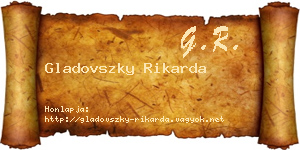 Gladovszky Rikarda névjegykártya